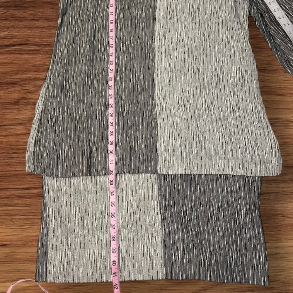 NWT VTG 80’s Ildi Marshall Gray Color Block Textured Long Sleeve Dress ~ Size 16 - Picture 11 of 13